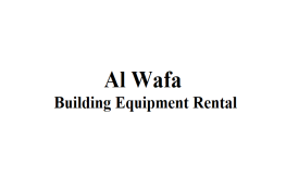Al Wafa Building Equipment Rental